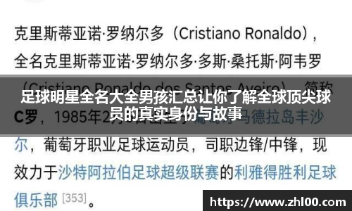 足球明星全名大全男孩汇总让你了解全球顶尖球员的真实身份与故事
